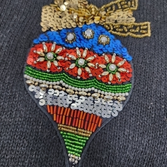 E.M.T Sequin Silk Angora Lambswool  Christmas‎ Ugly Sweater Size Medium - Picture 6 of 15